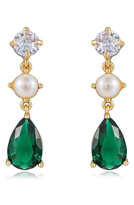 Ettika Cubic Zirconia Drop Earrings in Green at Nordstrom