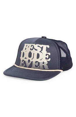 Tiny Whales Kids' Best Dude Ever Trucker Hat in Navy at Nordstrom, Size 2-5 Y