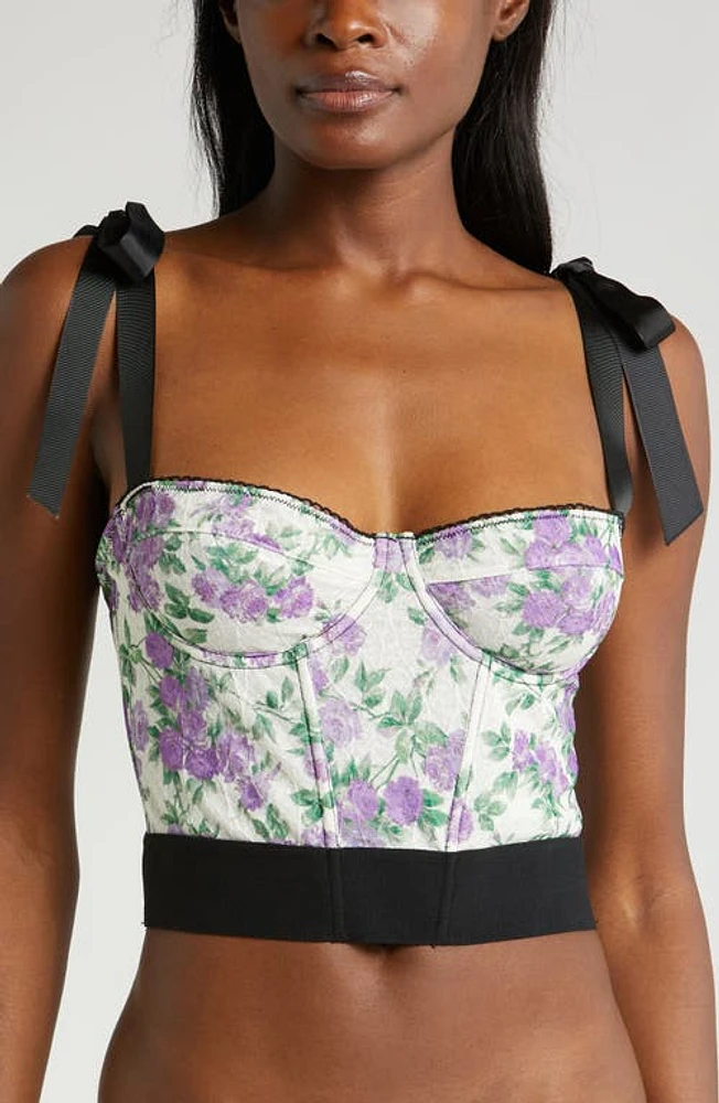 KILO BRAVA Floral Lace Underwire Bustier Lilac Rose at Nordstrom,