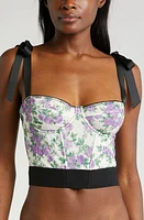 KILO BRAVA Floral Lace Underwire Bustier Lilac Rose at Nordstrom,