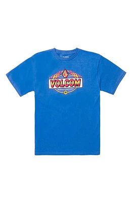 Volcom Kids' Flamey Graphic T-Shirt Patriot Blue at