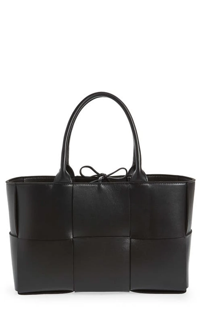 Bottega Veneta Arco Intrecciato Leather Tote in Black-Silver at Nordstrom