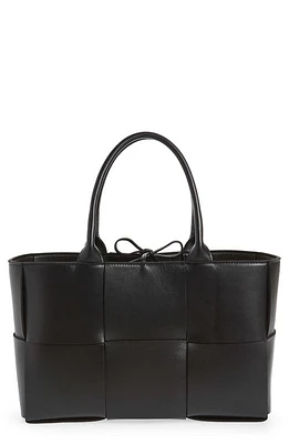 Bottega Veneta Arco Intrecciato Leather Tote in Black-Silver at Nordstrom