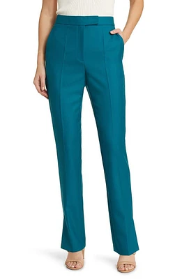 BOSS Teana Virgin Wool Straight Leg Pants in Emerald Night at Nordstrom, Size 10