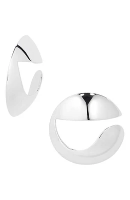 Coperni Logo Frontal Hoop Earrings in Silver at Nordstrom