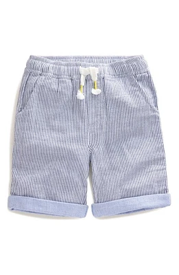 Mini Boden Kids' Stripe Cotton Vacation Shorts College Navy Ticking at Nordstrom,