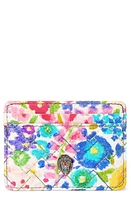 Kurt Geiger London x Floral Couture Kensington Floral Couture Leather Card Holder in Floral Multi at Nordstrom