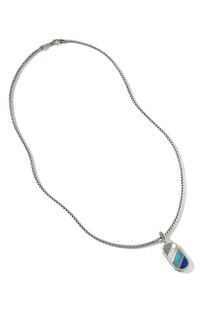 John Hardy Classic Chain Mixed Stone Pendant Necklace in Blue at Nordstrom, Size 22