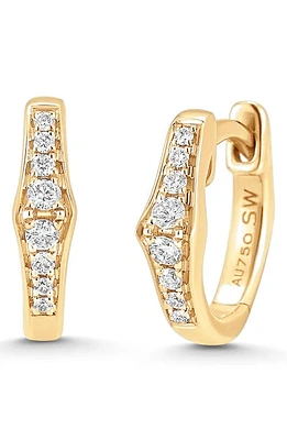 Sara Weinstock Lucia Diamond Pavé Huggie Hoop Earrings in 18K Yg at Nordstrom