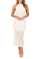 Petal & Pup Kailani Knit Halter Maxi Dress White at Nordstrom,