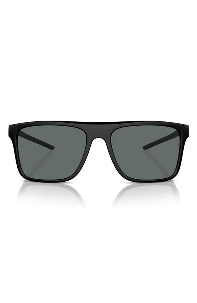 Scuderia Ferrari 58mm Polarized Flat Top Sunglasses in Matte Black at Nordstrom