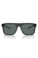 Scuderia Ferrari 58mm Polarized Flat Top Sunglasses in Matte Black at Nordstrom