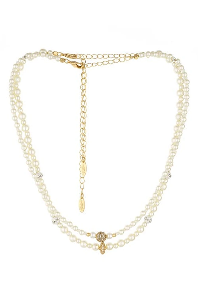 Ettika Set of 2 Imitation Pearl Necklaces in Gold at Nordstrom