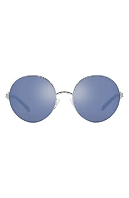 Tory Burch 54mm Round Sunglasses in Silver at Nordstrom