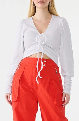 GSTQ Drawstring Ruched Rib Top at Nordstrom,