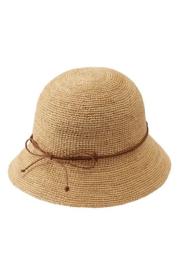 Helen Kaminski Rosie Packable Raffia Bucket Hat in Natural/Nutshell at Nordstrom