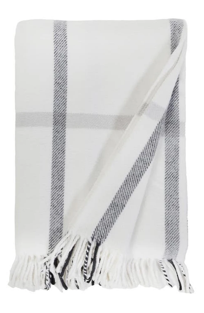 Pom Pom at Home Copenhagen Plaid Cotton Throw Blanket in White/grey at Nordstrom, Size 50X70