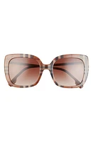 burberry 54mm Gradient Square Sunglasses in Check Brown/Gradient Brown at Nordstrom