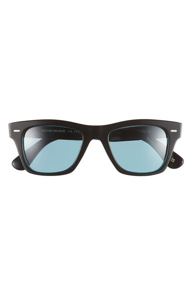 Oliver Peoples 49mm Polarized Square Sunglasses in Black at Nordstrom