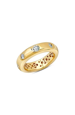 Crislu Flush Set Spaced Cubic Zirconia Eternity Ring in Gold at Nordstrom, Size 6