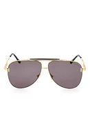 TOM FORD Brady 60mm Pilot Sunglasses in Shiny Deep Gold /Smoke at Nordstrom