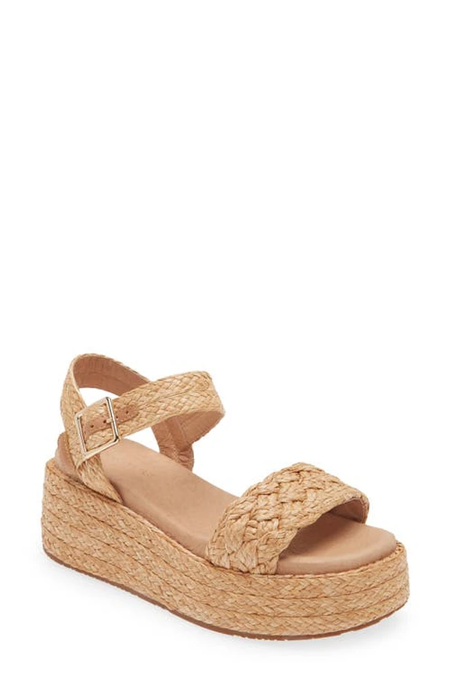 Chocolat Blu Lacy Platform Wedge Sandal Toast Raffia at Nordstrom,