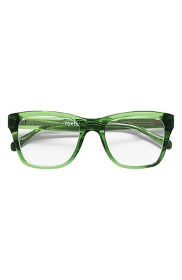 eyebobs Kvetcher 54mm Square Reading Glasses in Green Crystal/Clear at Nordstrom, Size +2.00