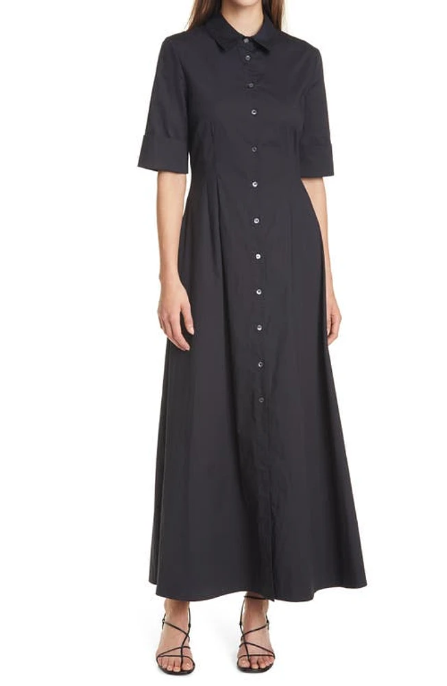 STAUD Joan A-Line Shirtdress Black at Nordstrom,