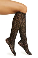 HIGH HEEL JUNGLE Lace Knee High Socks in Black at Nordstrom