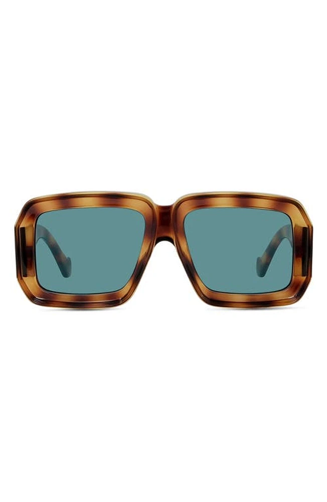 Loewe x Paula's Ibiza Dive In Mask 56mm Square Sunglasses in Blonde Havana /Blue at Nordstrom