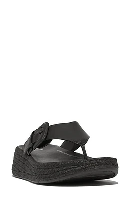 FitFlop Leather Espadrille Sandal Black at Nordstrom,