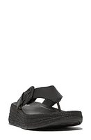 FitFlop Leather Espadrille Sandal Black at Nordstrom,