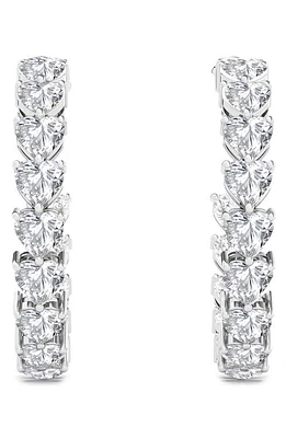 HauteCarat Heart Lab Created Diamond Inside Out Hoop Earrings in 18K Gold at Nordstrom