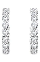 HauteCarat Heart Lab Created Diamond Inside Out Hoop Earrings in 18K Gold at Nordstrom