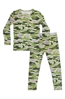 Bellabu Bear Kids' Green Camo Fitted Two-Piece Pajamas at Nordstrom, Size 18-24 M