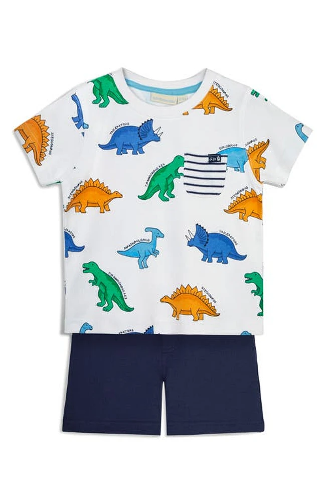 JOJO MAMAN BEBE Dinosaur T-Shirt & Shorts Set Navy at Nordstrom,