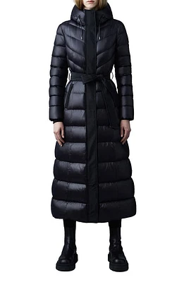 Mackage Calina Lustrous Water Repellent Down Coat Black at Nordstrom,