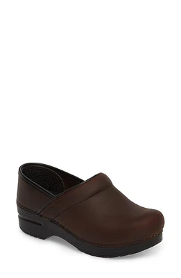 Dansko Wide Pro Clog Antique Brown/Black Leather at Nordstrom,