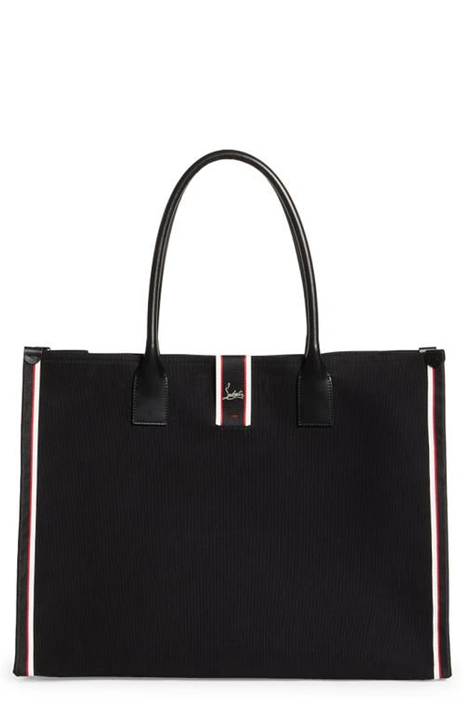 Christian Louboutin Extra Large Nastroloubi Fique à Vontade Canvas Tote in Black/Black/Multi at Nordstrom