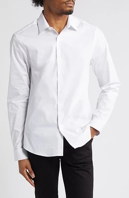 Topman Solid White Stretch Button-Up Shirt at Nordstrom,