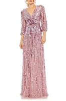 Mac Duggal Sequin Surplice Tulle Gown at Nordstrom,