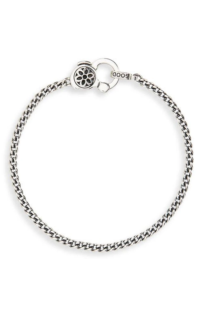 Good Art Hlywd Men's Rosette 4A Curb Chain Bracelet Sterling Silver at Nordstrom,