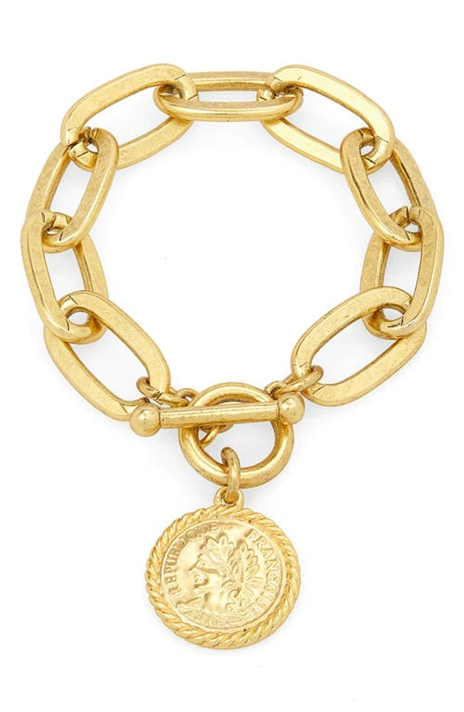 Karine Sultan Coin Charm Bracelet in Gold at Nordstrom