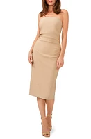 halogen(r) Side Pleat Strapless Dress Cool Stone Brown at Nordstrom,