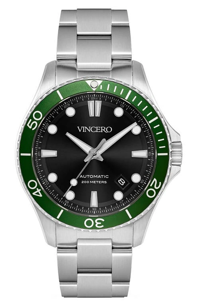 Vincero The Argo Automatic Bracelet Watch, in Black /Green at Nordstrom