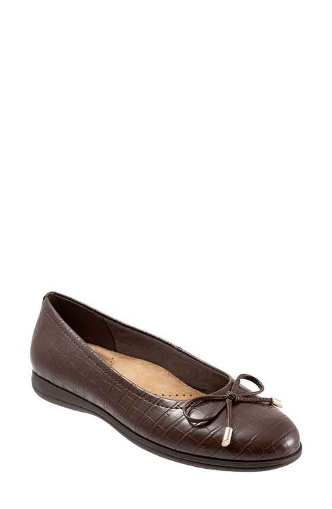 Trotters Dellis Ballet Flat Brown Crocodile Print at Nordstrom,