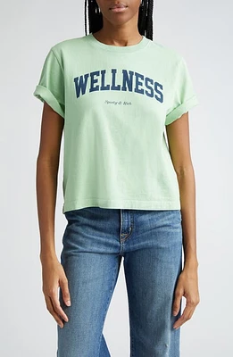 Sporty & Rich Wellness Cotton Graphic Crop T-Shirt Thyme at Nordstrom,