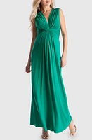 Seraphine Knotted Waist Maternity Maxi Dress Emerald at Nordstrom,