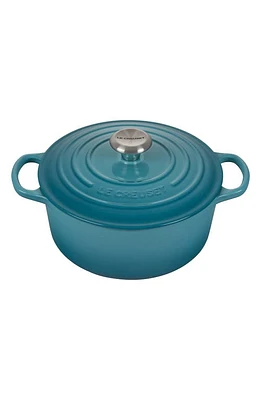 Le Creuset Signature 4.5-Quart Round Enamel Cast Iron Dutch Oven in Caribbean at Nordstrom