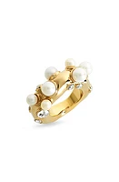 Dries Van Noten Crystal & Freshwater Pearl Ring Gold at Nordstrom,